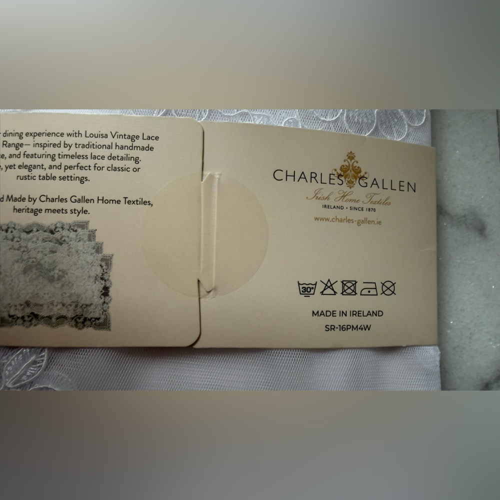 Charles & Allen Louisa Vintage Style Lace Table 4 place mats - White - Picture 8 of 9